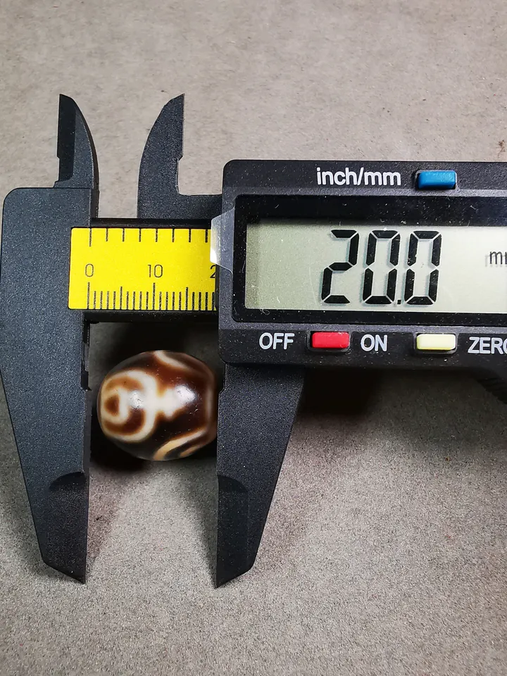 Gandhanra Tibetan Round Treasure Vase Dzi Bead(Darrow or Taklok Dzi),Tibetan Chung,Wealth Amulet,Small Size 20*17 mm