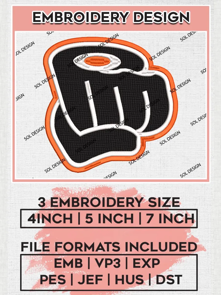 NHL Philadelphia Flyers Logo Embroidery Files, NHL Philadelphia Flyers Team Embroidery Designs, NHL Teams, 3 sizes, MLB Machine embroidery designs, Digital Download
