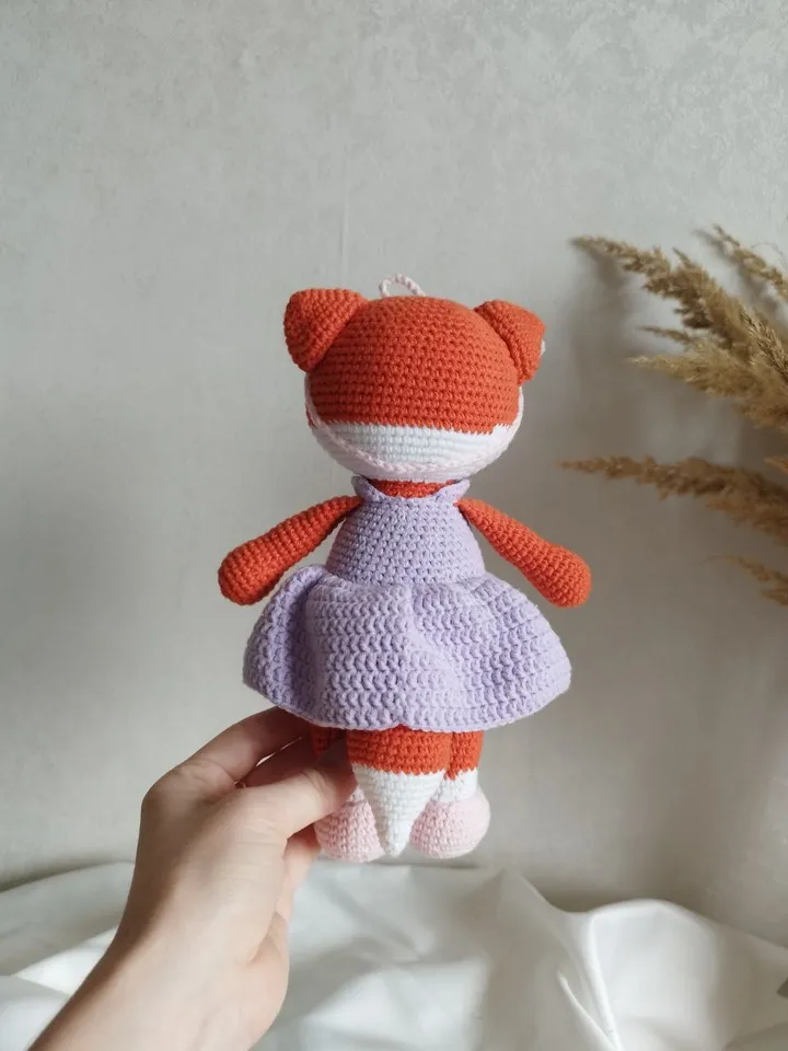 Crochet fox toy, stuffed animal toy, fox toy, amigurumi toy fox