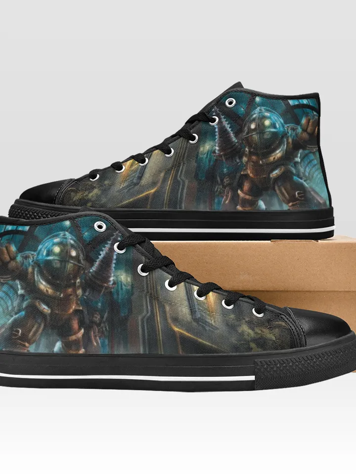 Bioshock Shoes, High-Top Sneakers, Handmade Footwear