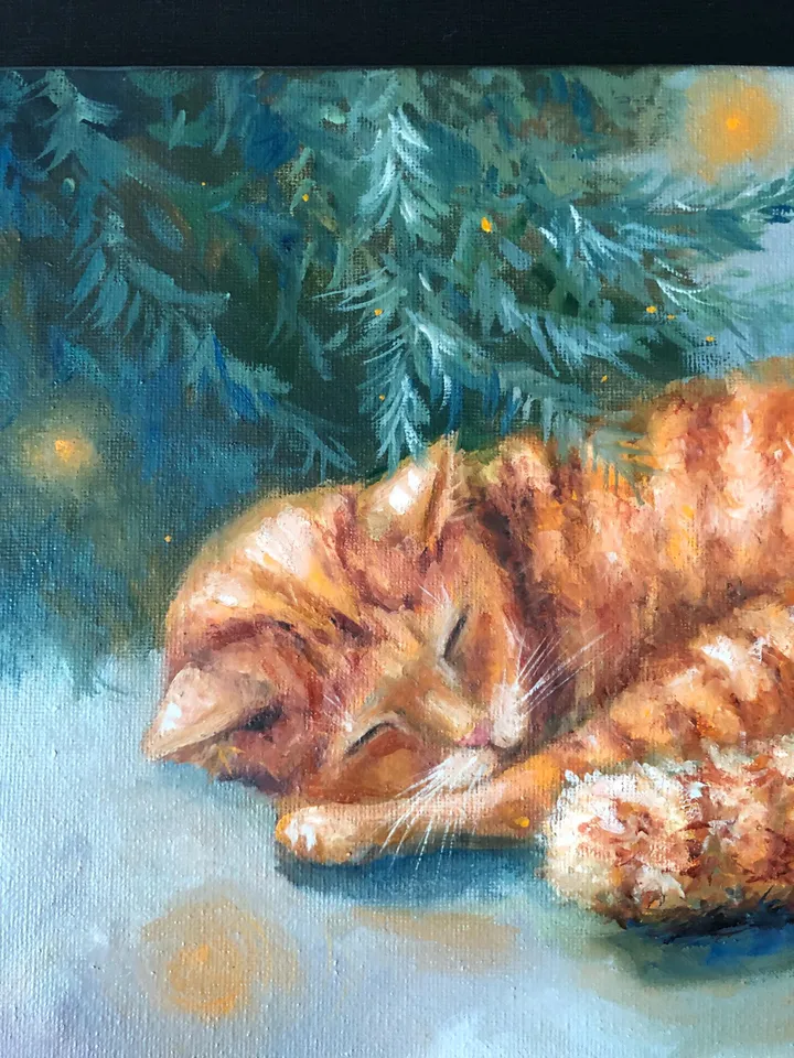 Kitty Painting Cats Original Painting Animals Oil Painting Cat Portrait