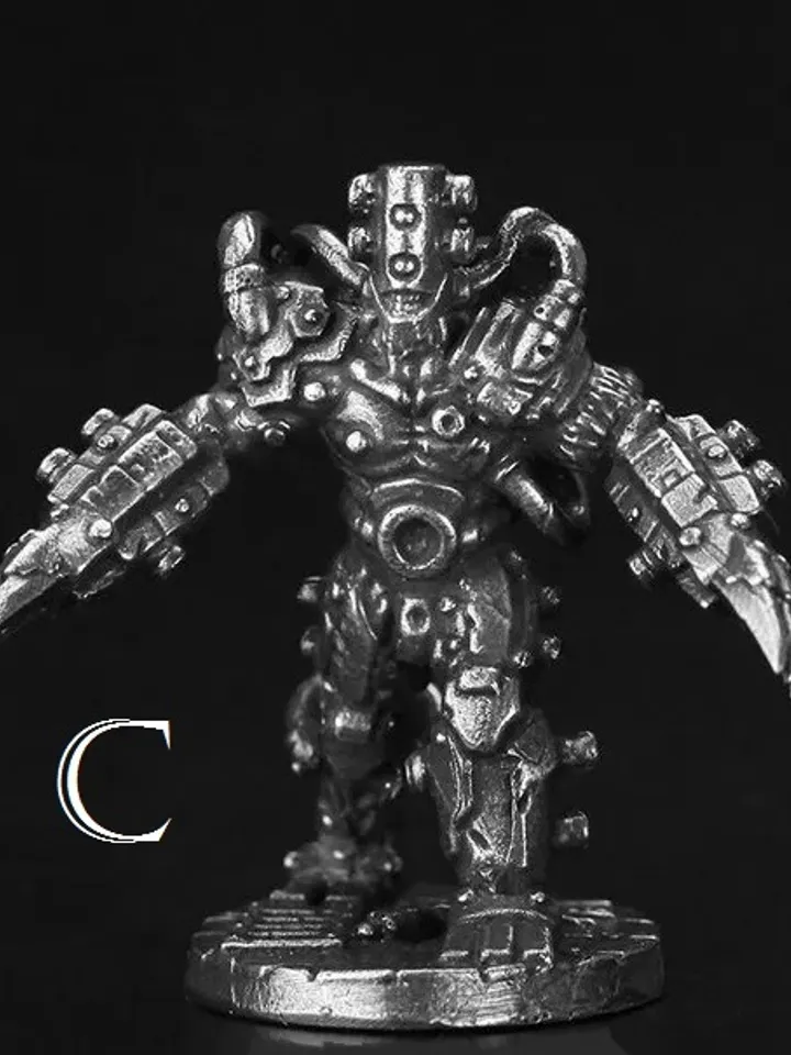 Mechanical Reanimator, copper miniatures, tabletop wargaming fantasy miniature figures.