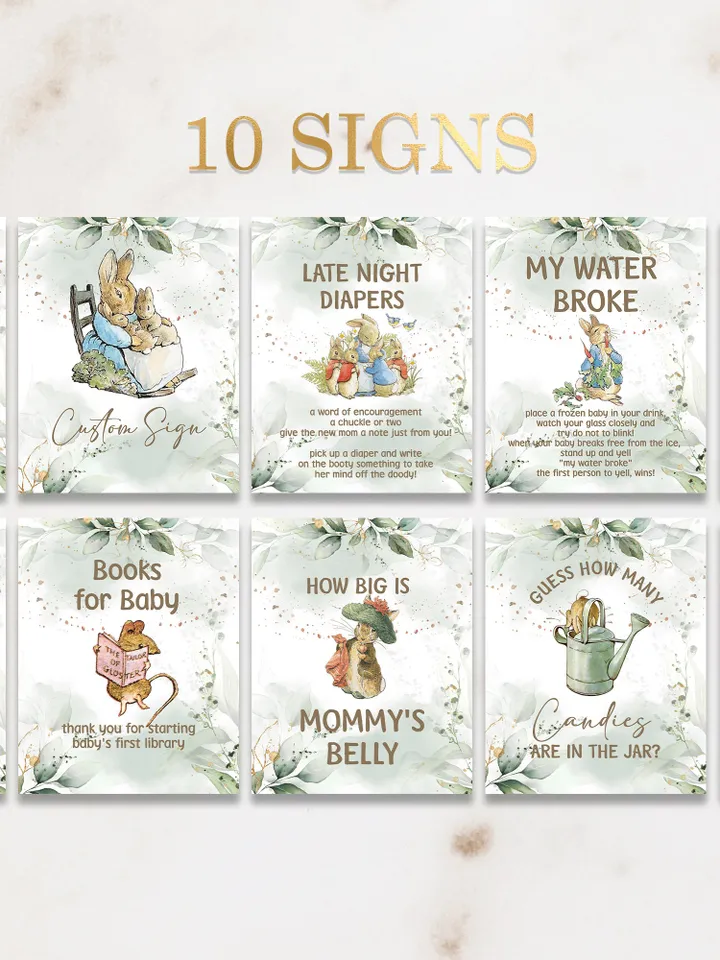 Peter Rabbit Baby Shower Games; Peter Rabbit Inspired; Printable Peter Rabbit Baby Shower Party Games; Peter Rabbit Shower Games; pr4