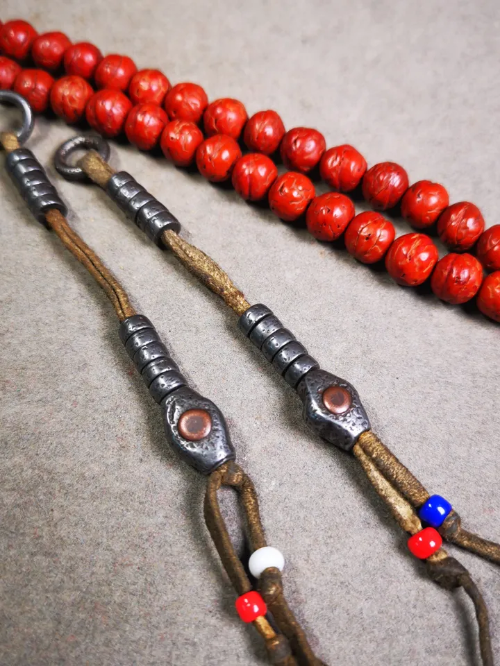 Gandhanra Handmade Tibetan Buddhist Mala Counters,Prayer Bead Counters,Made of  Cold Iron,Copper Inlaid