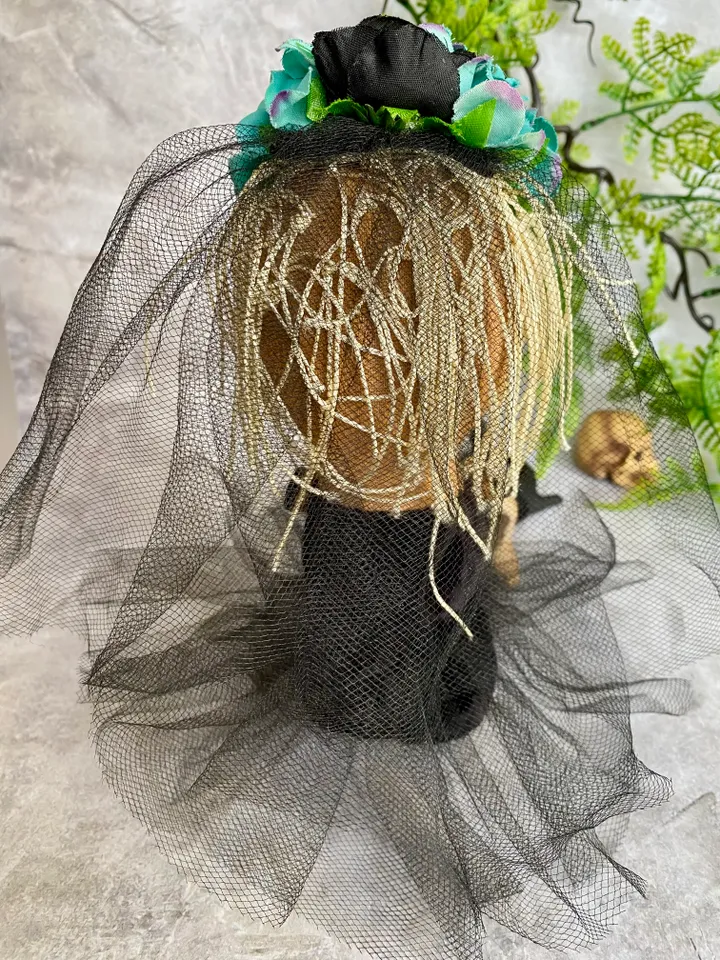 Creepy doll , Day of the Dead Doll, Halloween Rag doll , Calavera . Halloween home decor .