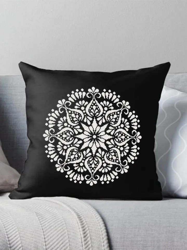Flower mandala cross stitch pattern download PDF, Monochrome mandala pattern digital PDF, Easy floral ornament cross stitch chart #M109