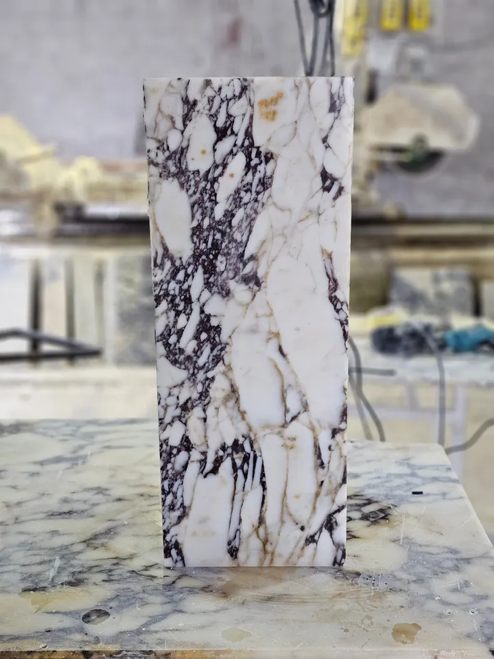 Calacatta Viola Marble side table,plinth italian marble 100% handmade, cube marble, calacatta plinth 1 PCS