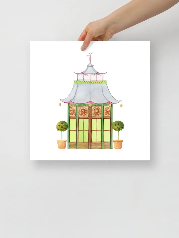 Pagoda Chinoiserie Watercolor Painting Asian Print Architectural Grandmillennial Chinoiserie Chic Pagoda Picture Chinese Art Japanese Print