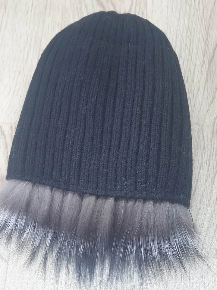 Women's Silver Fox Fur Hat. Winter Headwear. Silver Hat Made of Natural Fur. Warm Hat for Women. Handmade. Fur Hat Made of Natural Fox Fur