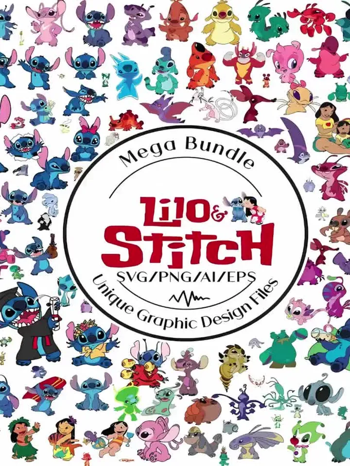 Stitch svg mega bundle, stitch bundle, stitch clipart, stitch png, lilo and stitch svg, cricut svg, silhouette svg,stitch layered,stitch svg