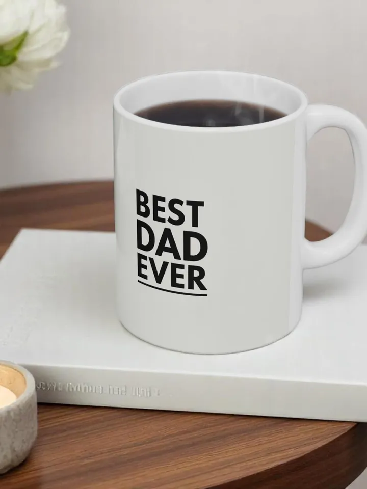 Best Dad Ever Ceramic Mug | Father's Day Gift, Coffee Cup, Birthday Present, Personalized Cup, Home & Kitchen Decor
