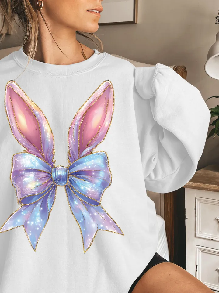 Easter Bunny Coquette PNG, Glitter Easter Bunny png, Happy Easter png, Easter png, Girls Easter Png, Bunny Bow Png, Easter Shirt, Spring png