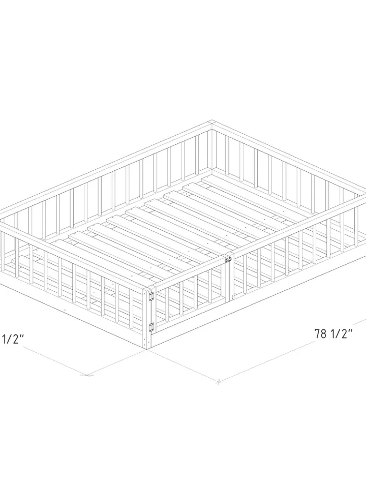 Montessori Floor Bed Plan, Full Size, With Slats, PDF, DIY
