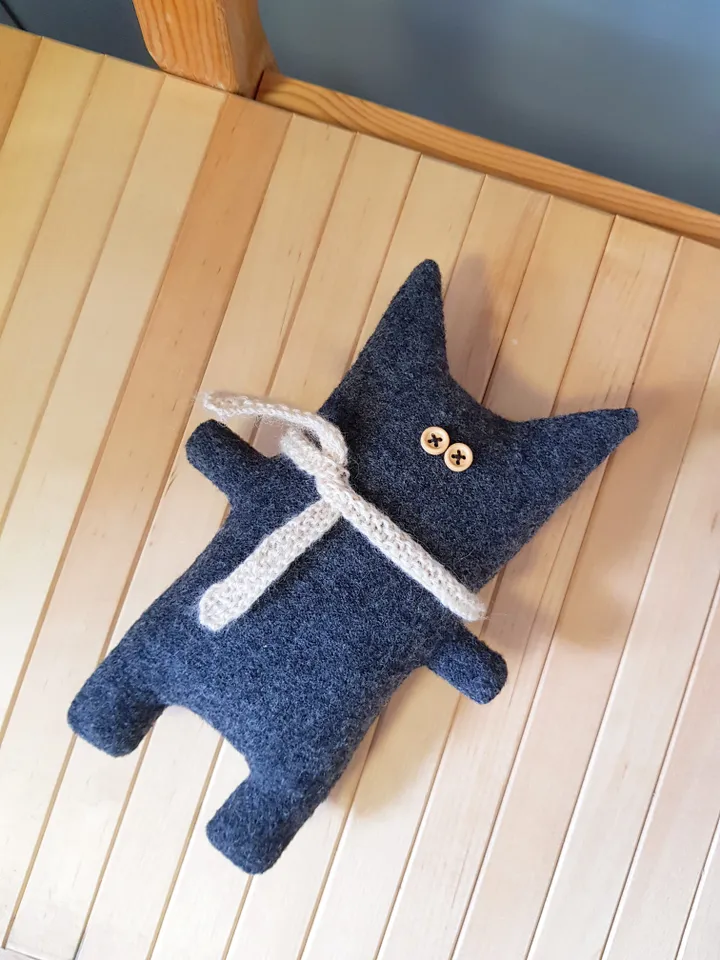 Halloween dolls sewing patterns PDF, Bat and Black cat, digital tutorial in English, rag doll sewing diy