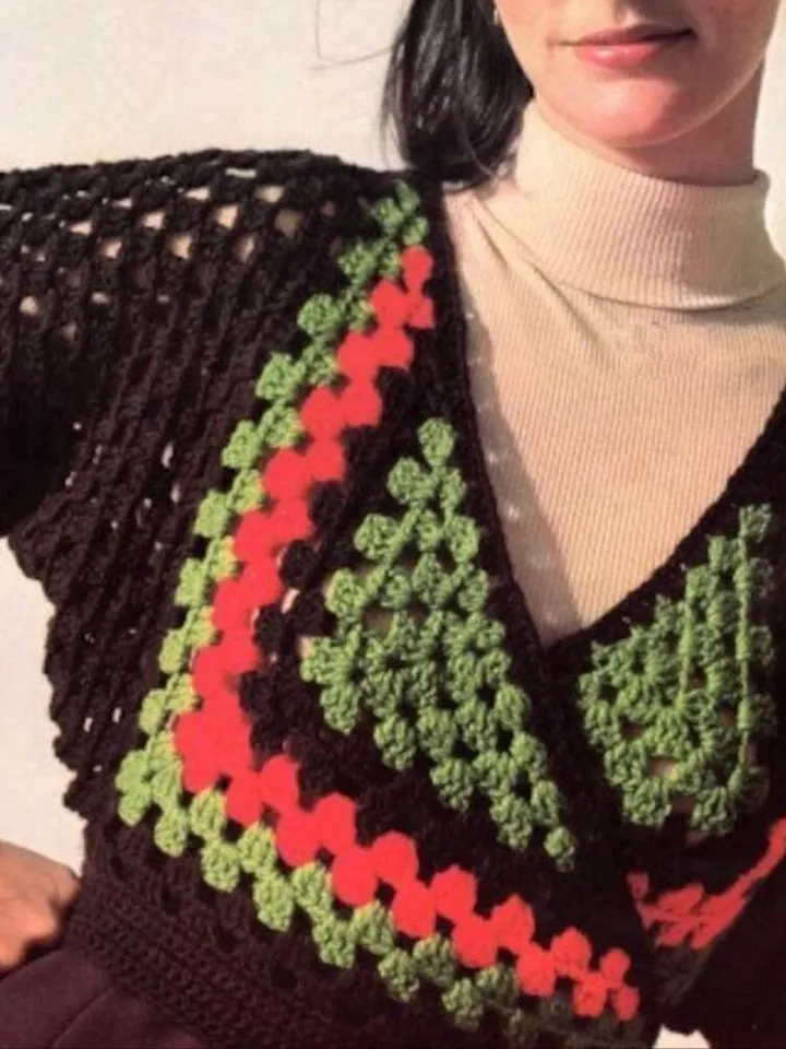 Cardigan crochet pattern, cropped cardigan crochet, granny squares cardigan pdf