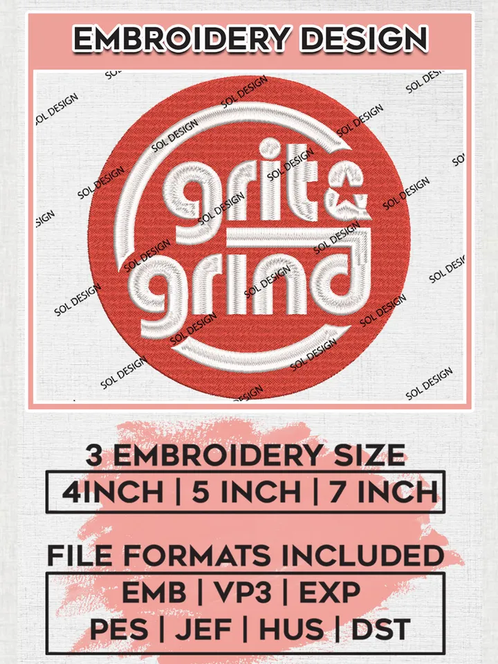 NBA Grit Grind Team Logo Embroidery Designs, NBA G League Team Embroidery Files, Basketball Machine Embroidery Designs, NBA Memphis Hustle Team Logo, Sport Machine Embroidery Design, Digital Download