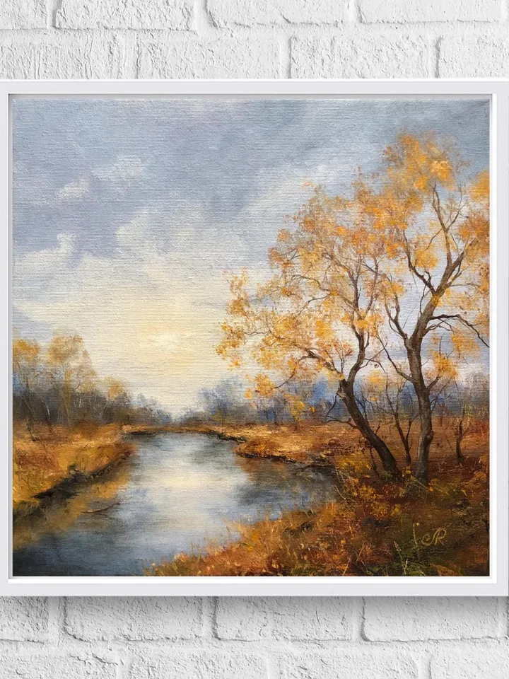 Landscape Original Oil Painting Autumn Wall Art Forest Artwork