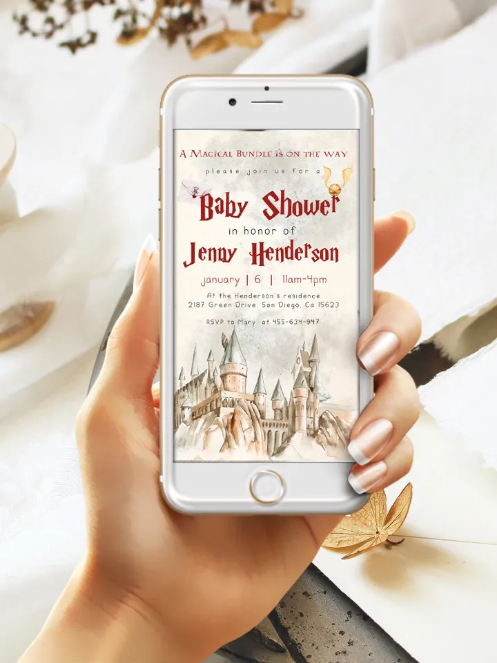Wizard Baby Shower Invitation; Magic School Baby Schower kit template; A Magical Bundle on the Way; Magic School Invite Pack editable canva