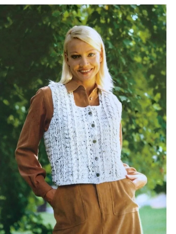 Vest crochet pattern, easy vest crochet pattern, women waistcoat crochet pdf