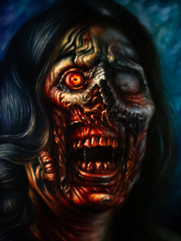 Original oil painting Victoria Heyes Terrifier
