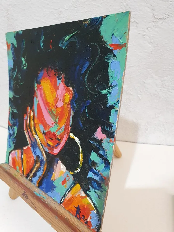 Faceless woman portrait in Color