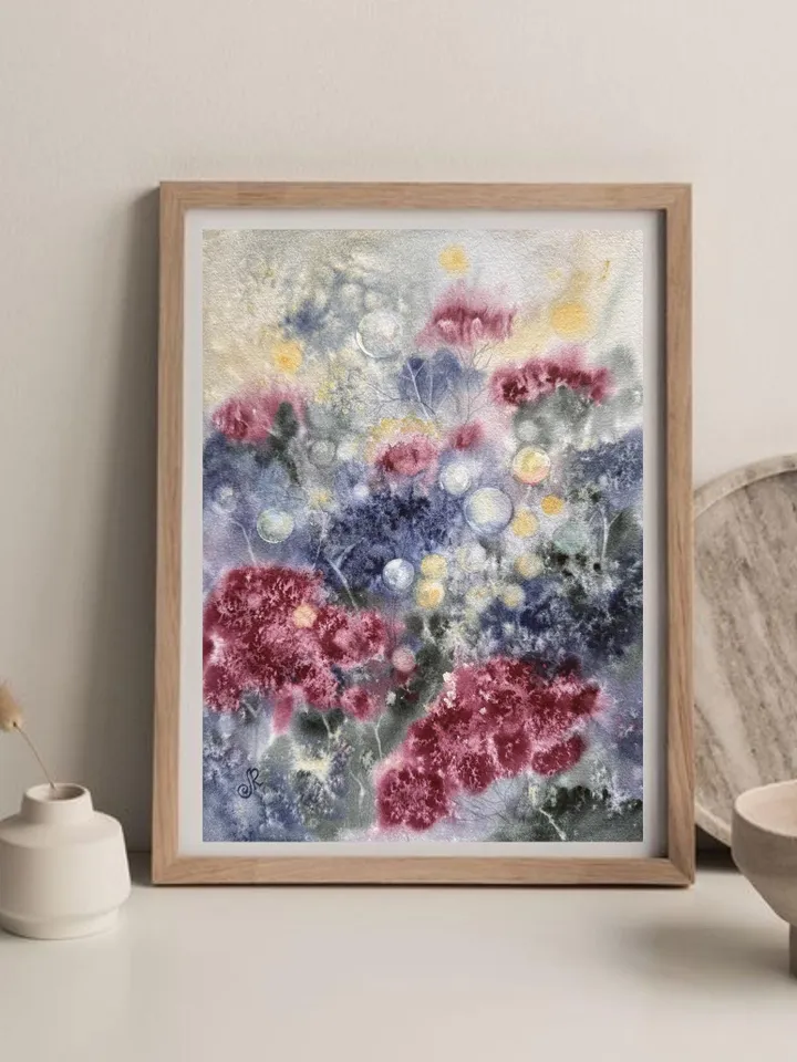 Wildflowers Original Painting Flowers Watercolor Floral Wall Art Spring Painting