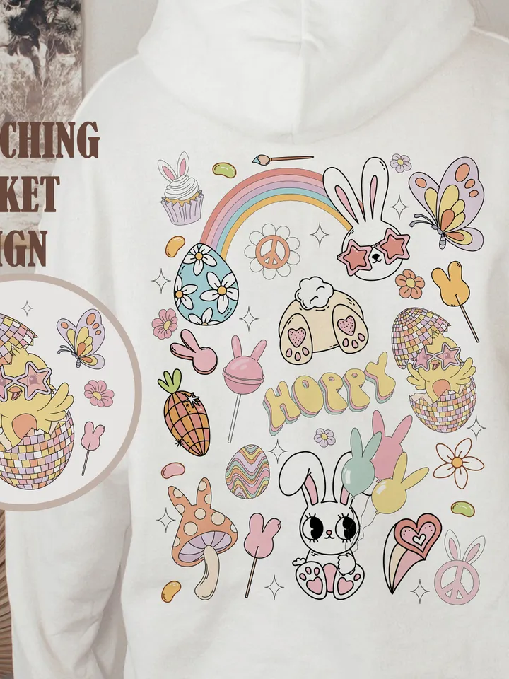 Trendy Cute Easter Day Png, Retro Easter Bunny Png, Trendy Easter Sublimation Design, Easter Bunny shirt png, Trendy Groovy Easter design