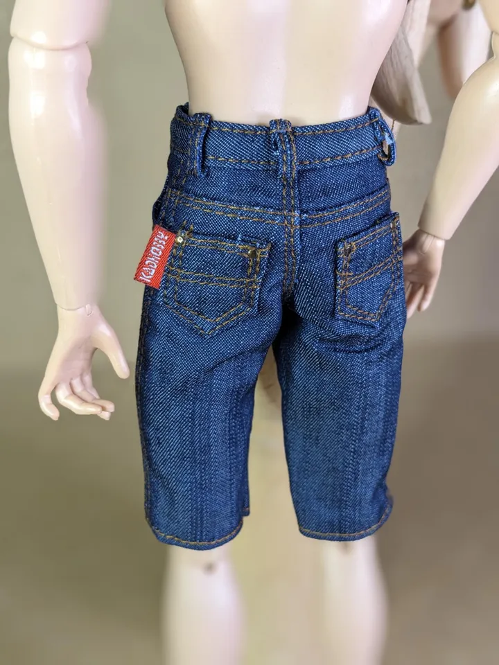 Classic denim shorts for 1/6 scale fashion male doll (Muscular Body or FR Homme, Poppy Parker)