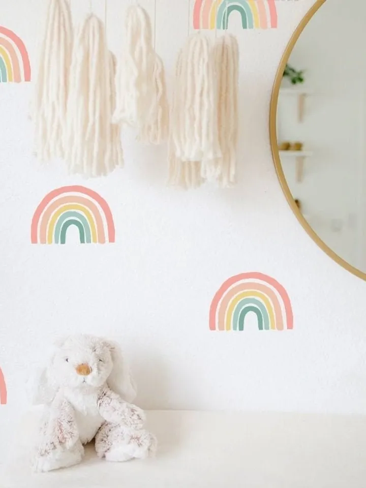 Rainbow Wall Decals - Hand Drawn Rainbow Wall Sticker, Boho Rainbow, Multi Colored Rainbow, Nursery Decor, Kids Room Decal, Decor, Home h5
