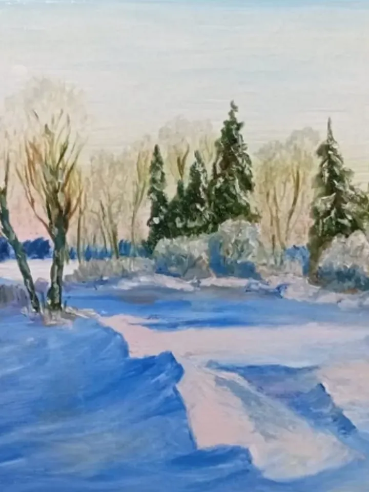 Painting, oil, "Winter", size 50x50cm