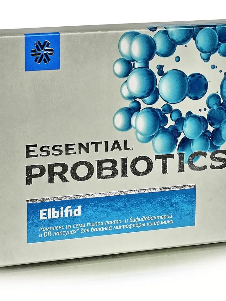 Elbifid. Complex lacto and bifidobacteria. 15 capsules of 500 mg.