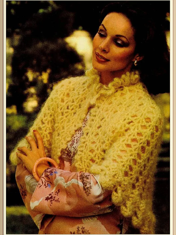 Vintage Crochet Pattern Mohair Capelet Digital Download PDF
