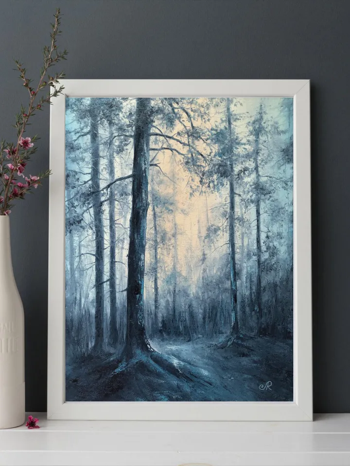 Forest Original Painting Oil Landscape Trees Wall Art