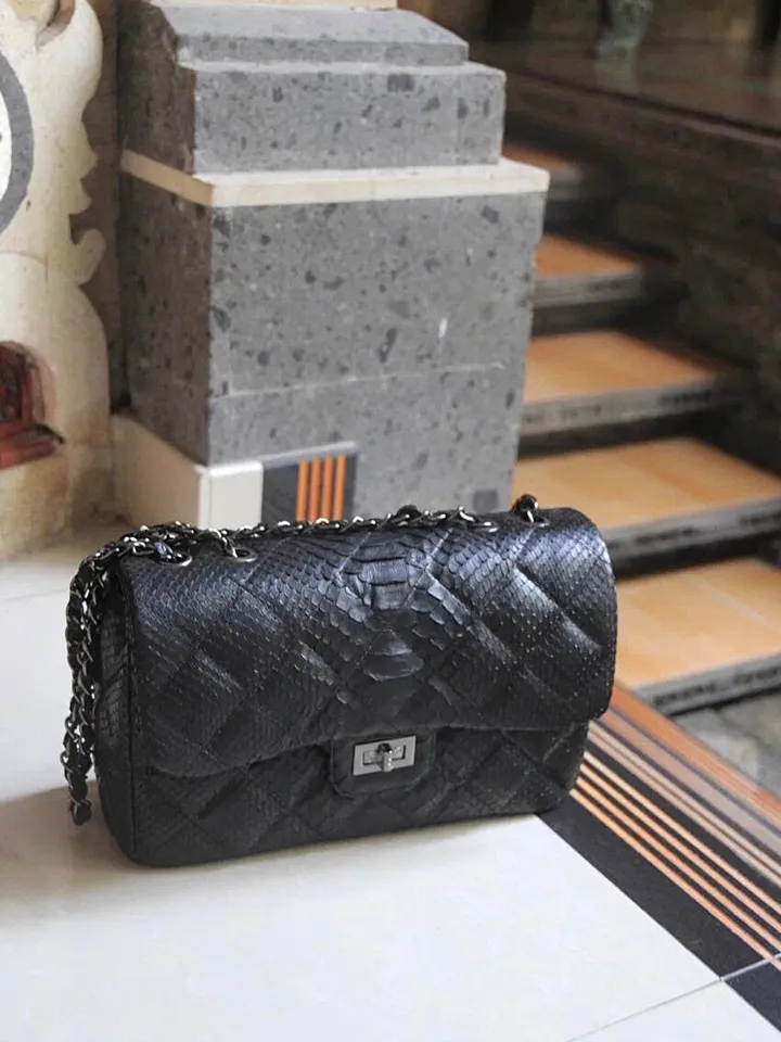 Genuine python skin classy stitched big crossbody  | designer women leather handbag | snakeprint bag | crossbody purse |  gift for her
