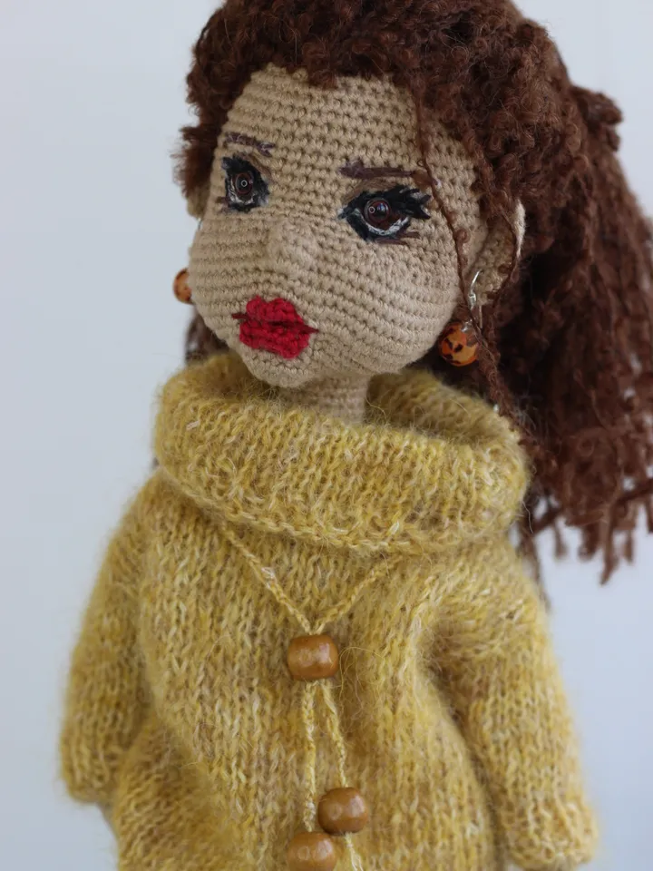 Amigurumi doll, Handmade crochet doll in clothes, Waldorf doll, Exclusive gift for a girl, Eco friendly natural doll