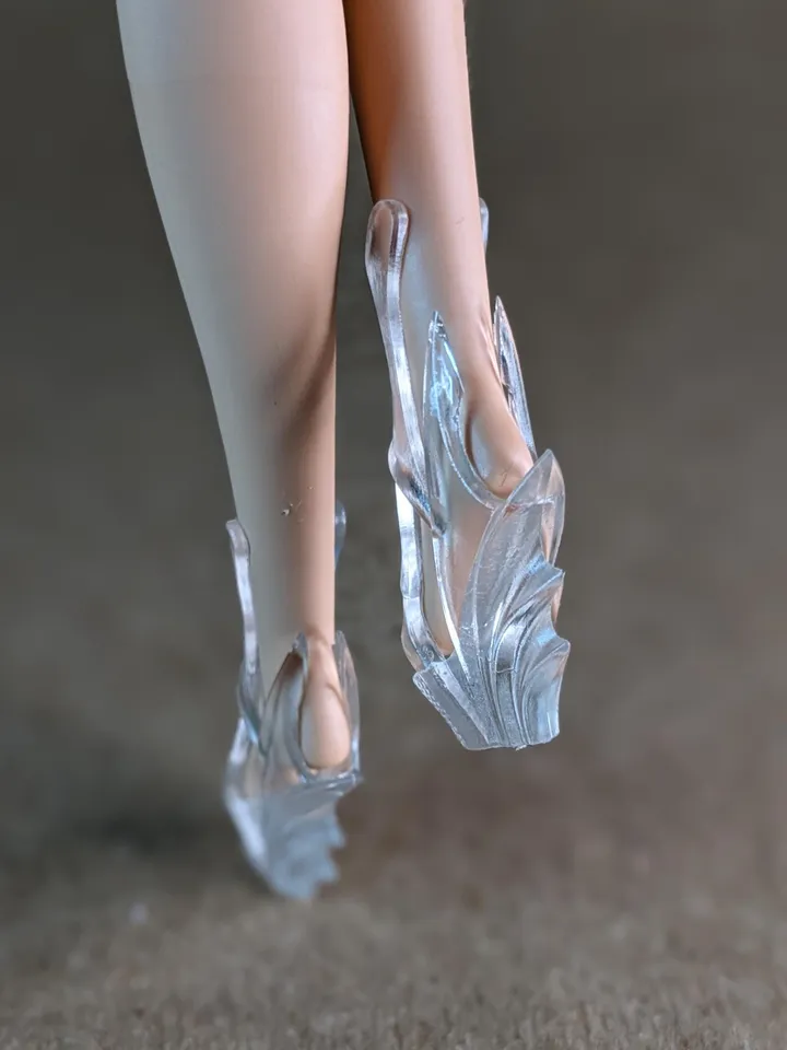 Clear wedge sandals for 1/6 scale female dolls