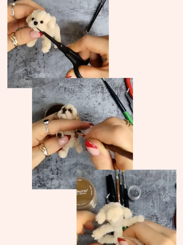 Video Tutorial make Miniature Pipe Cleaner Dogs and Puppies - Let's Make Puppy using Pipe Cleaners - Pipe Cleaner Puppy DIY