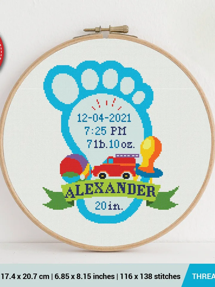 Baby Shower Boy and Alphabet Cross stitch pattern | Embroidery Pattern | Instant Download | Embroidery Desings