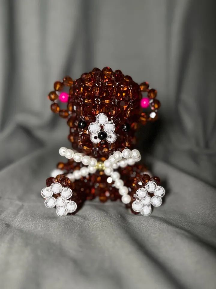 Beaded Cherry Keychain with Metal Chain – Stylish Bag or Key Accessory