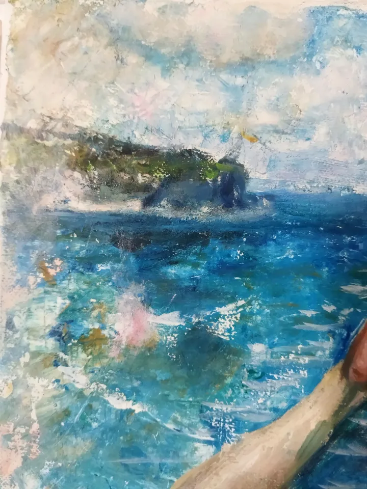 Oil painting on canvas Marine 40x40 cm