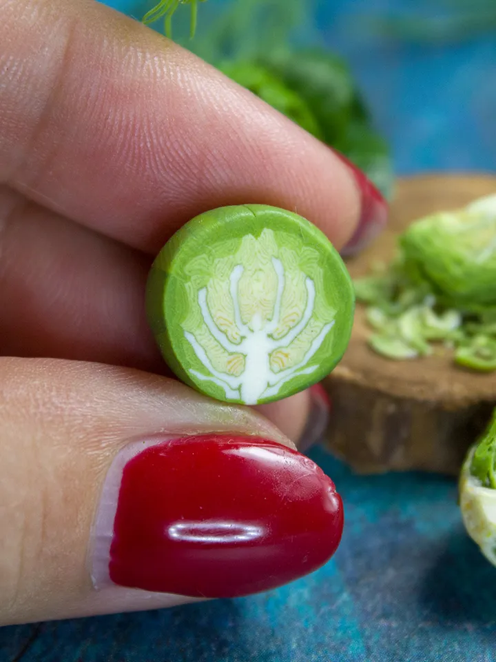 TUTORIAL Miniature cabbage cane with polymer clay
