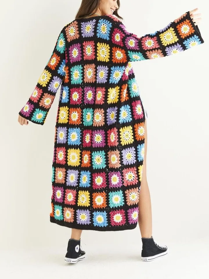 Cardigan granny squares crochet pattern, easy cardigan, cardigan patchwork crochet pdf