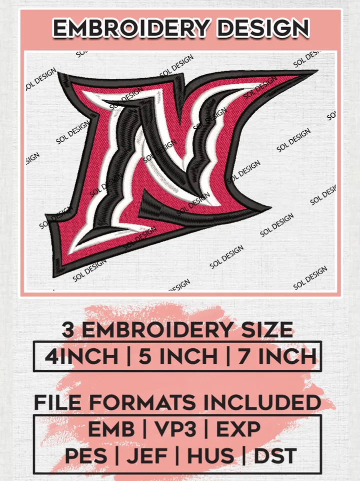Cal State Northridge Matadors Team Letter Logo Embroidery Design Files, NCAA Cal State Northridge Matadors Machine Embroidery, NCAA Teams, Game Day, 3 sizes, NCAA Machine embroidery designs, Digital Download