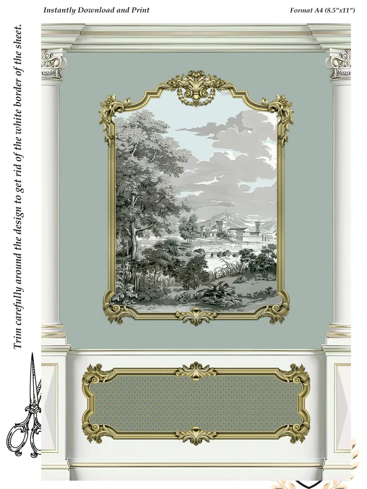 Wallpapers- Set 17-v3 | Printables for Dollhouses and Unique Miniature Projects | Digital Downloads | in Scale 1/12th