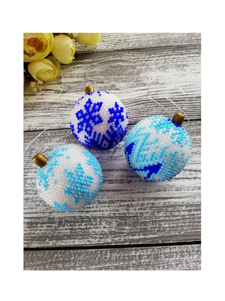 Christmas Balls Set Beaded Balls on the Christmas tree Ball Christmas