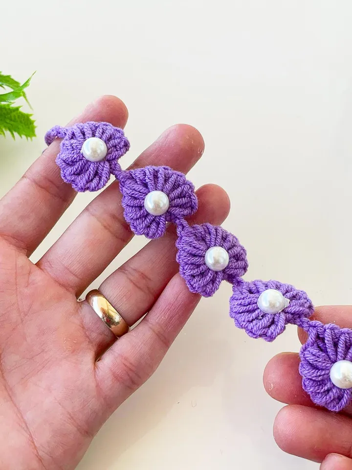 Crochet Bracelet Pattern, PDF Tutorial Beaded Floral Jewelry DIY, Elegant Wrist Accessory Gift for Handmade Jewelry Lovers
