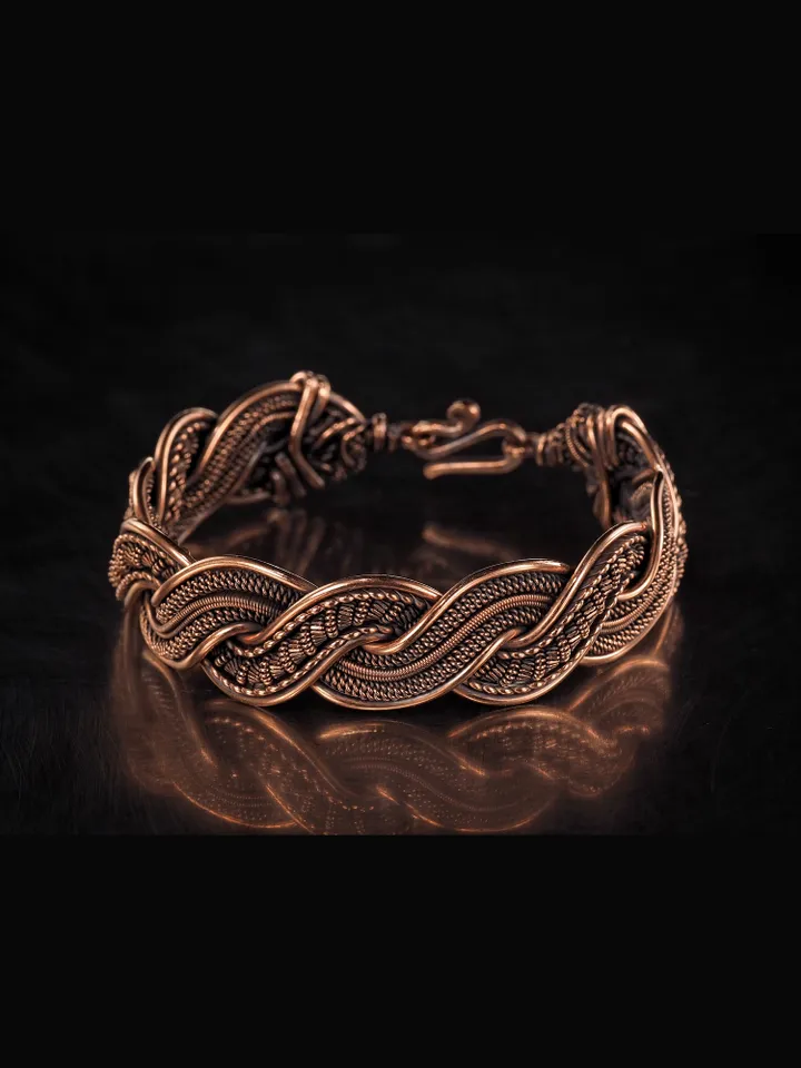 Wire wrapped copper bracelet for woman Antique style copper jewelry WireWrapArt
