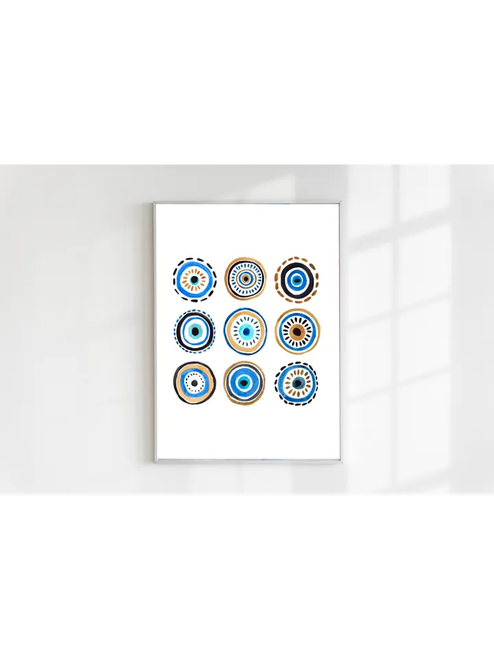 Evil Eye Art Print Digital Download Evil Eye Poster Turkish Wall Art Evil Eye Home Decor Esoteric Wall Art Talisman Print Greek Evil Eye Art
