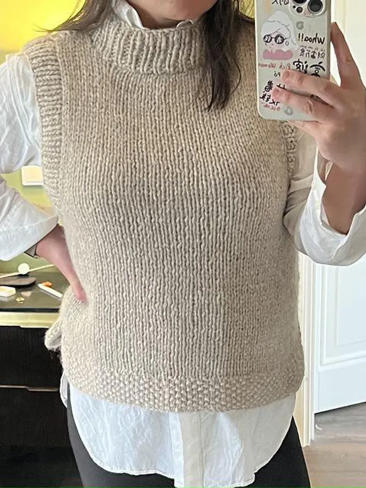 Knitting Pattern waistcoat vest chunky bulky vest sleeveless top sweater easy simple Pattern women ladies summer vest pdf