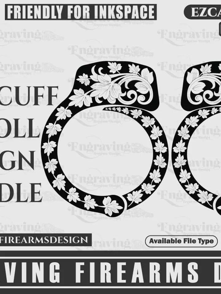 Handcuff Scroll Design 7Pcs Bundle Design,handcuff laser engraving,laser cut,laser pattern,laserengraving,handcuff pattern,handcuff design